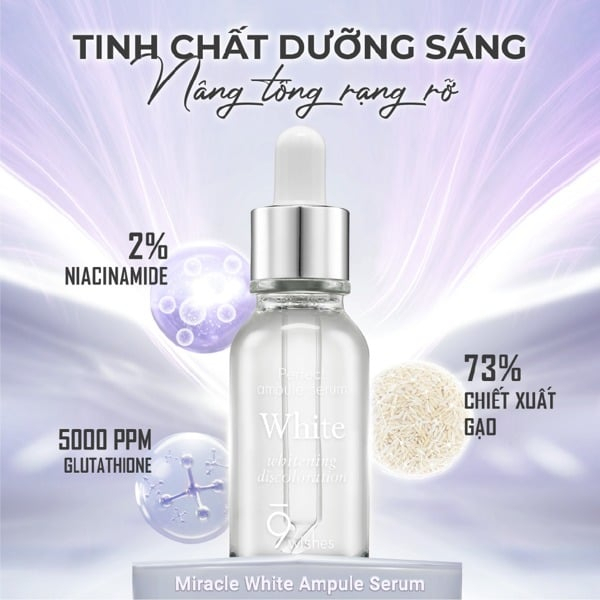 Tinh chất dưỡng trắng da 9 Wishes Miracle White Ampule Serum 25ml