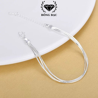 Lắc chân bạc nữ 3 dây sợi mỳ chất liệu bạc ý lcb05