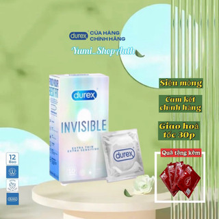 Bao Cao Su Durex invisible hộp 10🌶 SIÊU DAI đâm ko thủng 🌶 mỏng như không, mùi thơm quyến rũ tăng hưng phấn