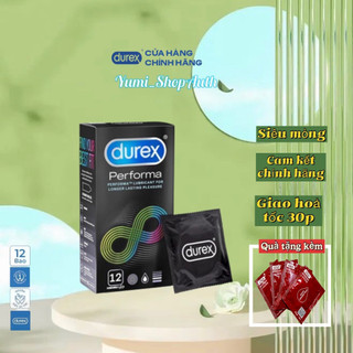 Bao cao su Durex Performa hộp 12 bao hỗ trợ kéo dàu thời gian qhtd