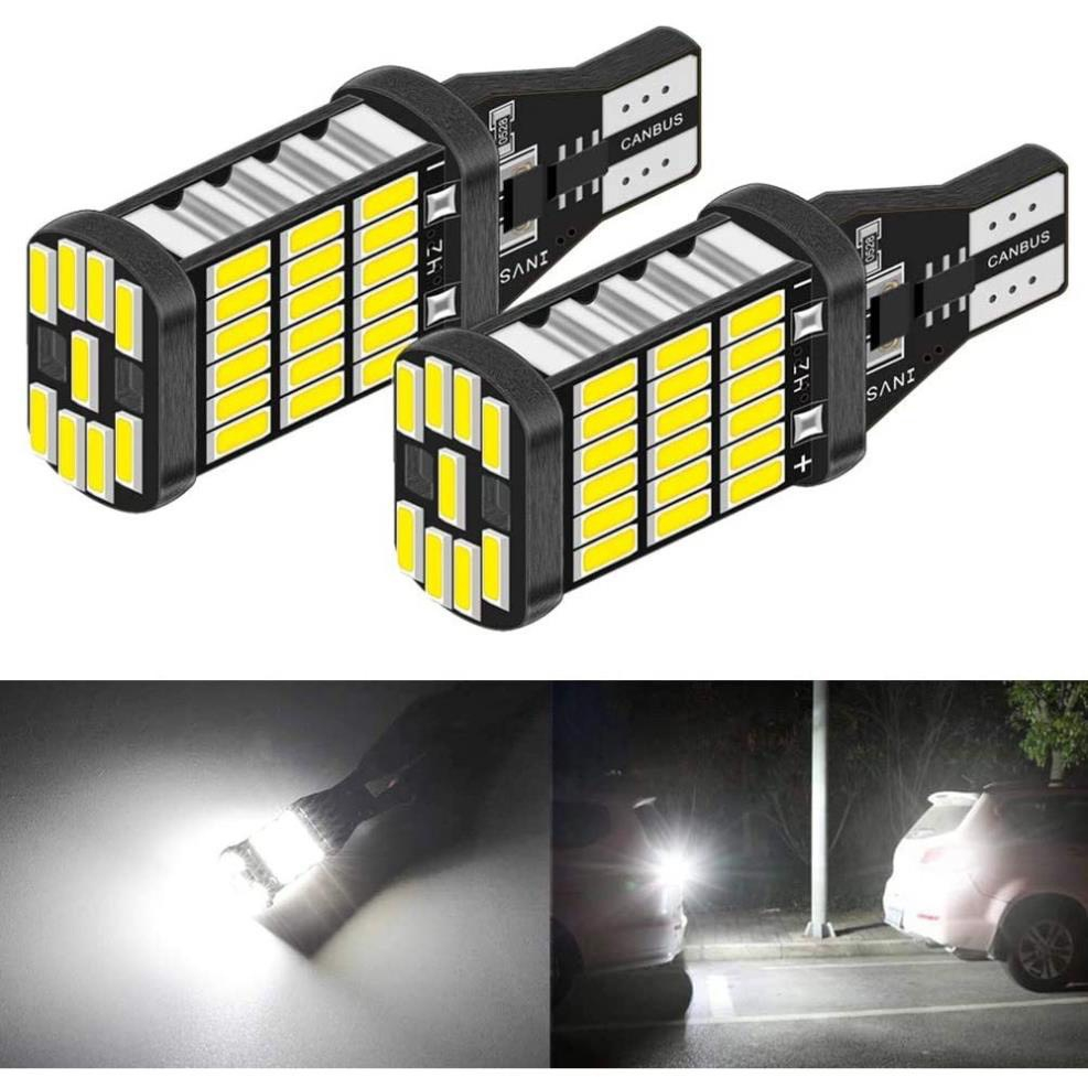 Đèn led T15 45SMD W16W ánh sáng nhiều màu sắc chuyên dụng cho xe hơi/xe máy