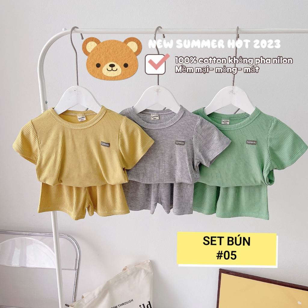 Set 3 bộ tăm bún trơn 100% cotton mềm mát cho bé - Thời Trang Trẻ Em - Baby Gap