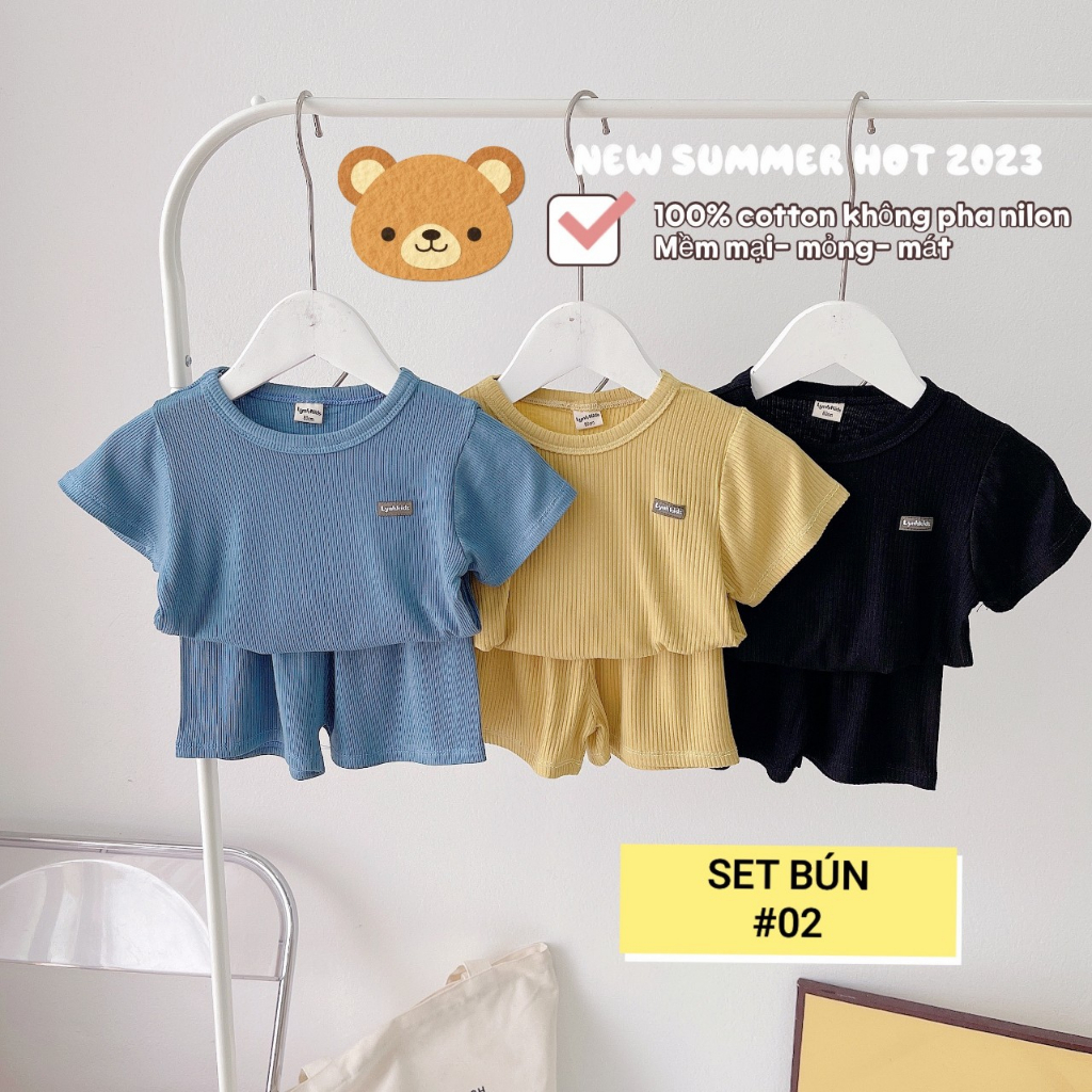 Set 3 bộ tăm bún trơn 100% cotton mềm mát cho bé - Thời Trang Trẻ Em - Baby Gap