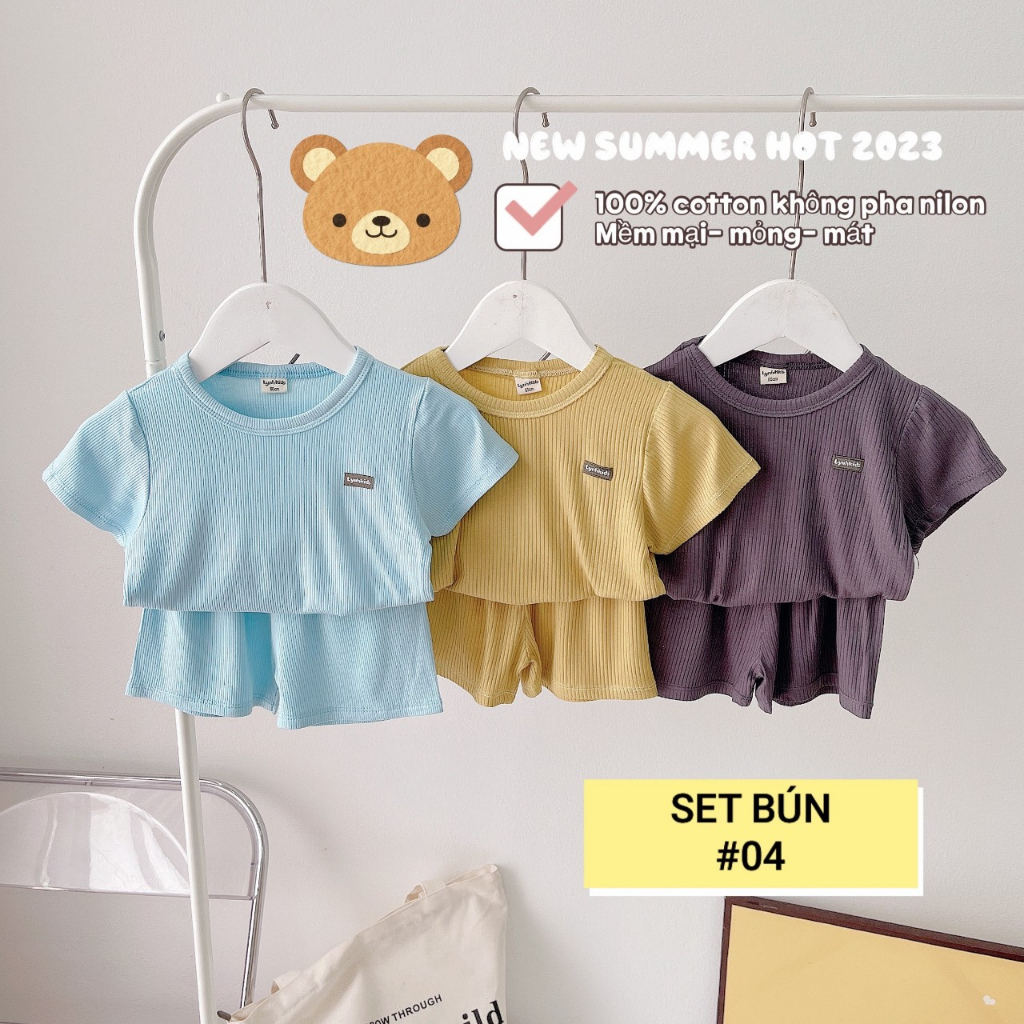 Set 3 bộ tăm bún trơn 100% cotton mềm mát cho bé - Thời Trang Trẻ Em - Baby Gap