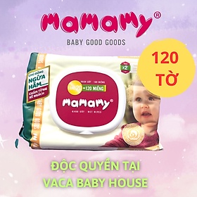 CÓ 120 TỜ KHĂN ƯỚT MAMAMY CÓ MÙI KHÔNG MÙI GÓI 120 TỜ