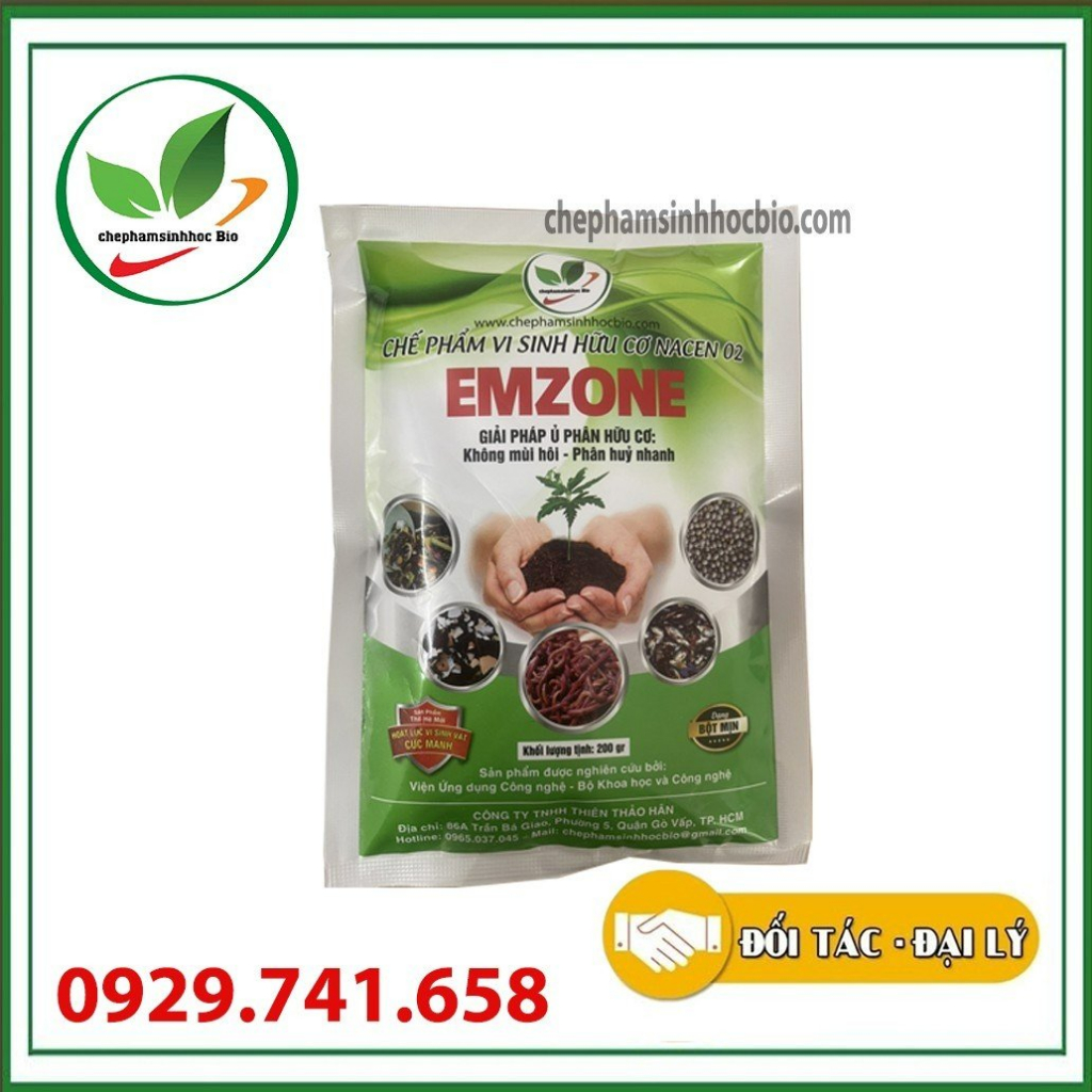 Chế phẩm sinh học Emzone. Phân hủy và khử mùi hôi chất thải hữu cơ. Túi 200gr