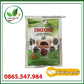 Men vi sinh Emzone. Khử mùi hôi phân cá, ủ đậu tương, rác thải sinh hoạt, ủ phân bón dành cho cây cảnh. Gói 200gr