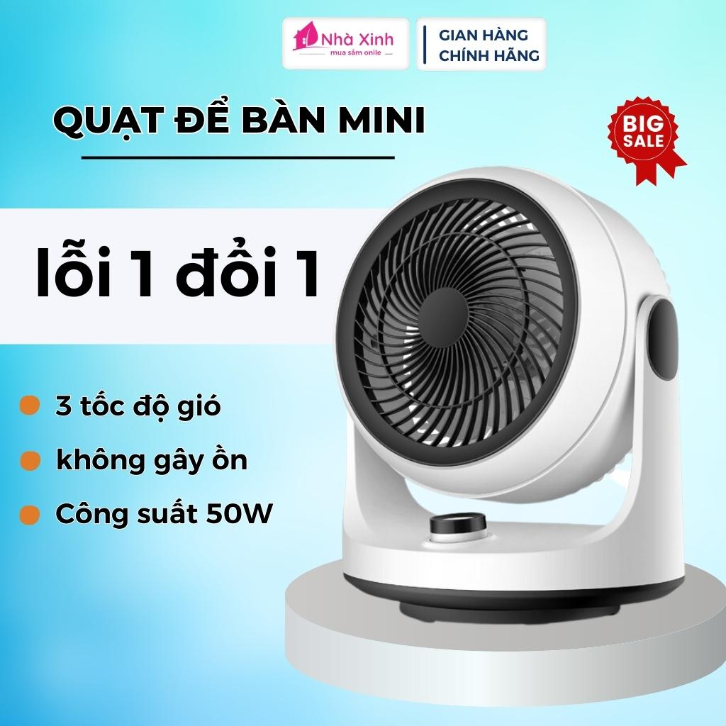 Quạt để bàn, quạt mini để bàn cắm điện 3 tốc độ gió siêu mát tích hợp treo tường tiện lợi bảo hành 12 tháng