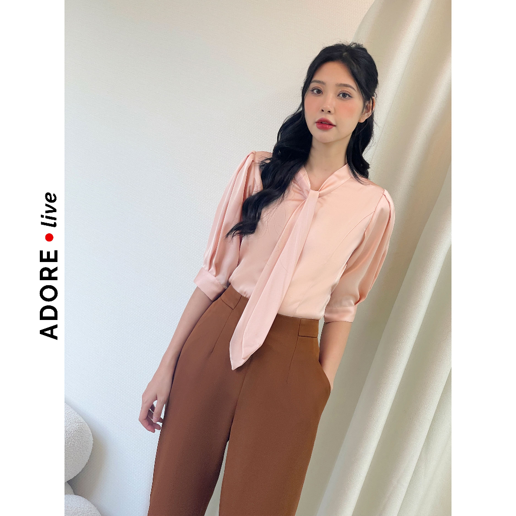 Áo sơ mi Shirts casual style lụa buộc cổ  3 màu 321SH1023  ADORE DRESS