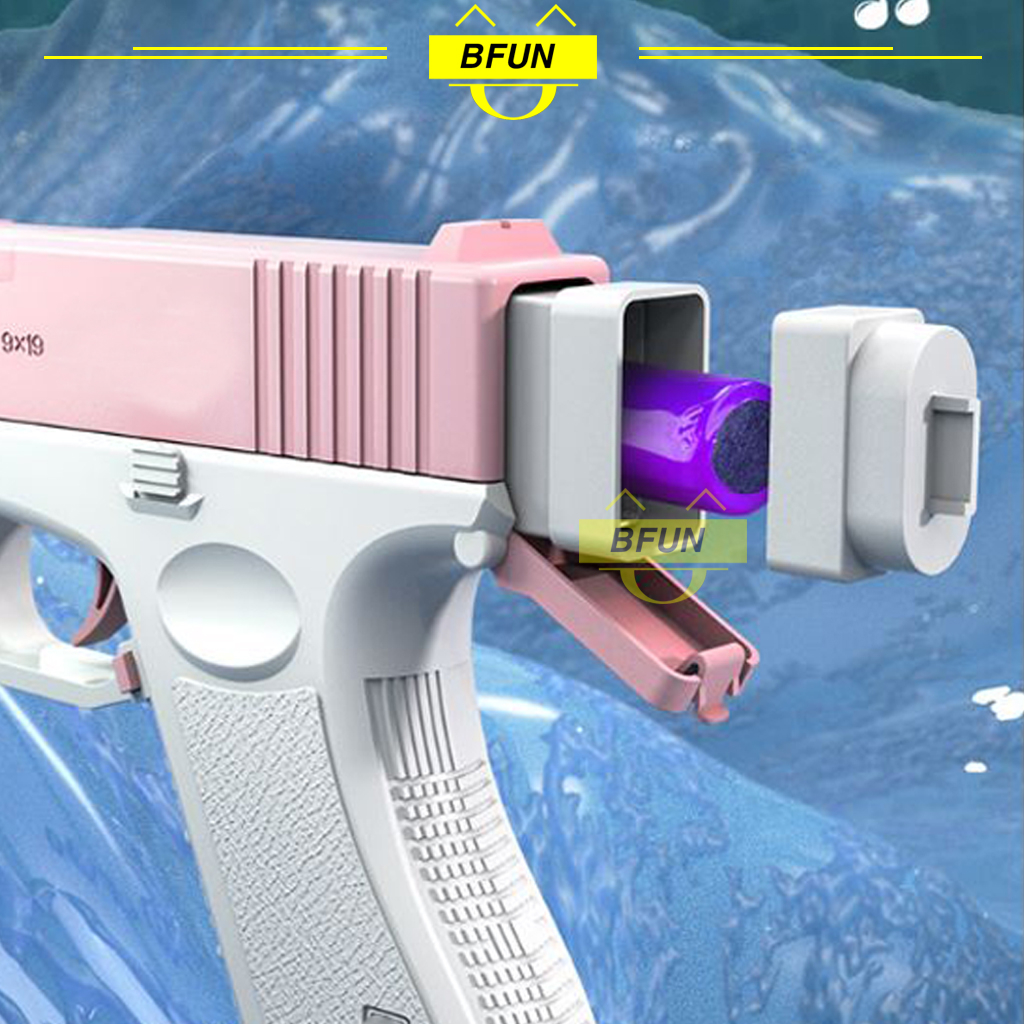 Đồ Chơi Súng Nước Áp Lực Bằng Pin Xanh/Hồng - Đồ Chơi Vận Động Ngoài Trời Dưới Nước Cho Bé Trai, Bé Gái Bfun