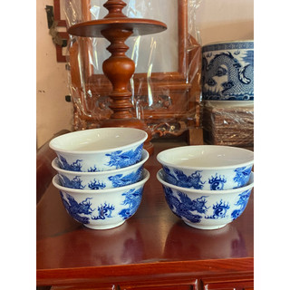 Bát thờ men lam gốm Bát Tràng ( miệng cong )