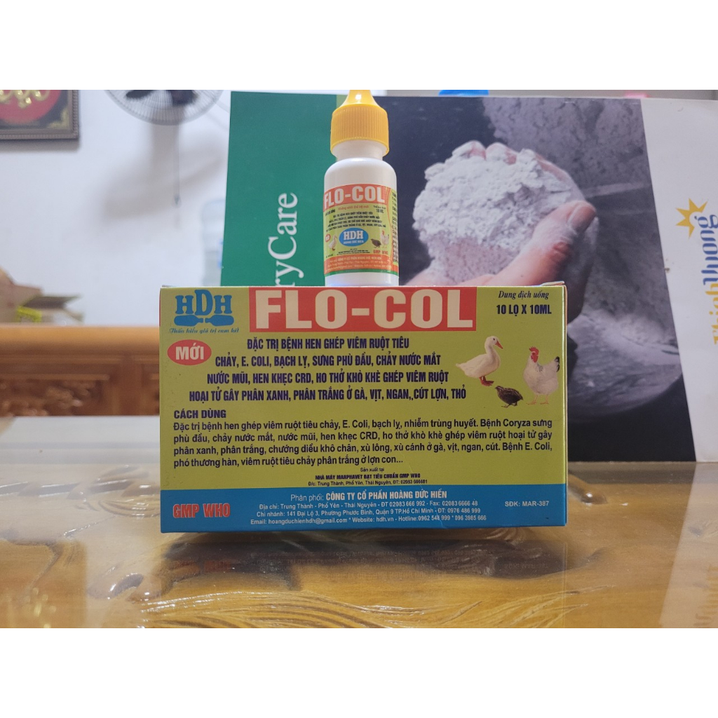 Flo-col: 10ml, thương hàn, tụ huyết trùng, hen khẹc