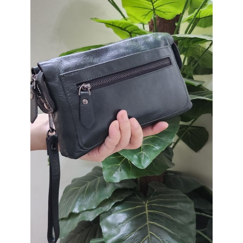 Ví cầm tay da thật