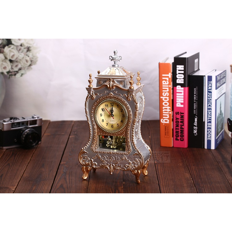 Đồng hồ để trang trí tủ, kệ, size lớn phong cách hoàng gia, hoài cổ - có nhạc thay đổi theo từng giờ - DB20