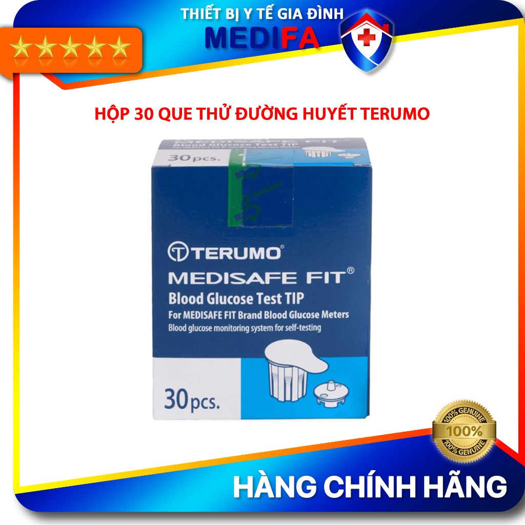 Hộp 30 que thử đường huyết tiểu đường Nhật Bản Terumo Medisafe Fit, niêm phong riêng từng que