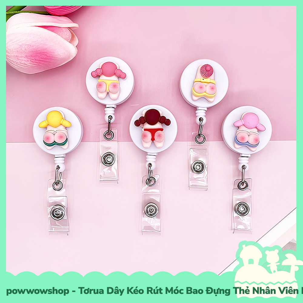 [Sẵn VN - Hỏa Tốc] Tơrua Dây Kéo Rút 60cm Móc Bao Đựng Thẻ Nhân Viên Phong Cách Beach Girl Thú Vị