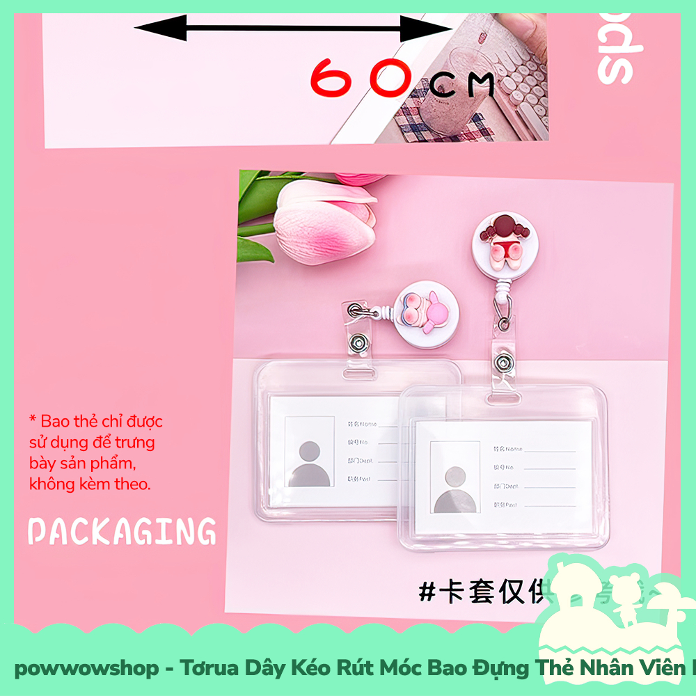 [Sẵn VN - Hỏa Tốc] Tơrua Dây Kéo Rút 60cm Móc Bao Đựng Thẻ Nhân Viên Phong Cách Beach Girl Thú Vị