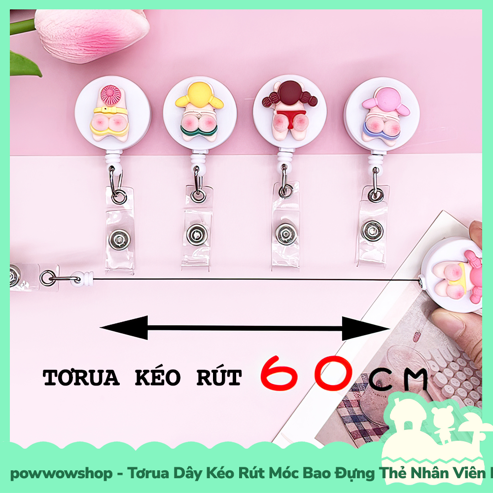 [Sẵn VN - Hỏa Tốc] Tơrua Dây Kéo Rút 60cm Móc Bao Đựng Thẻ Nhân Viên Phong Cách Beach Girl Thú Vị
