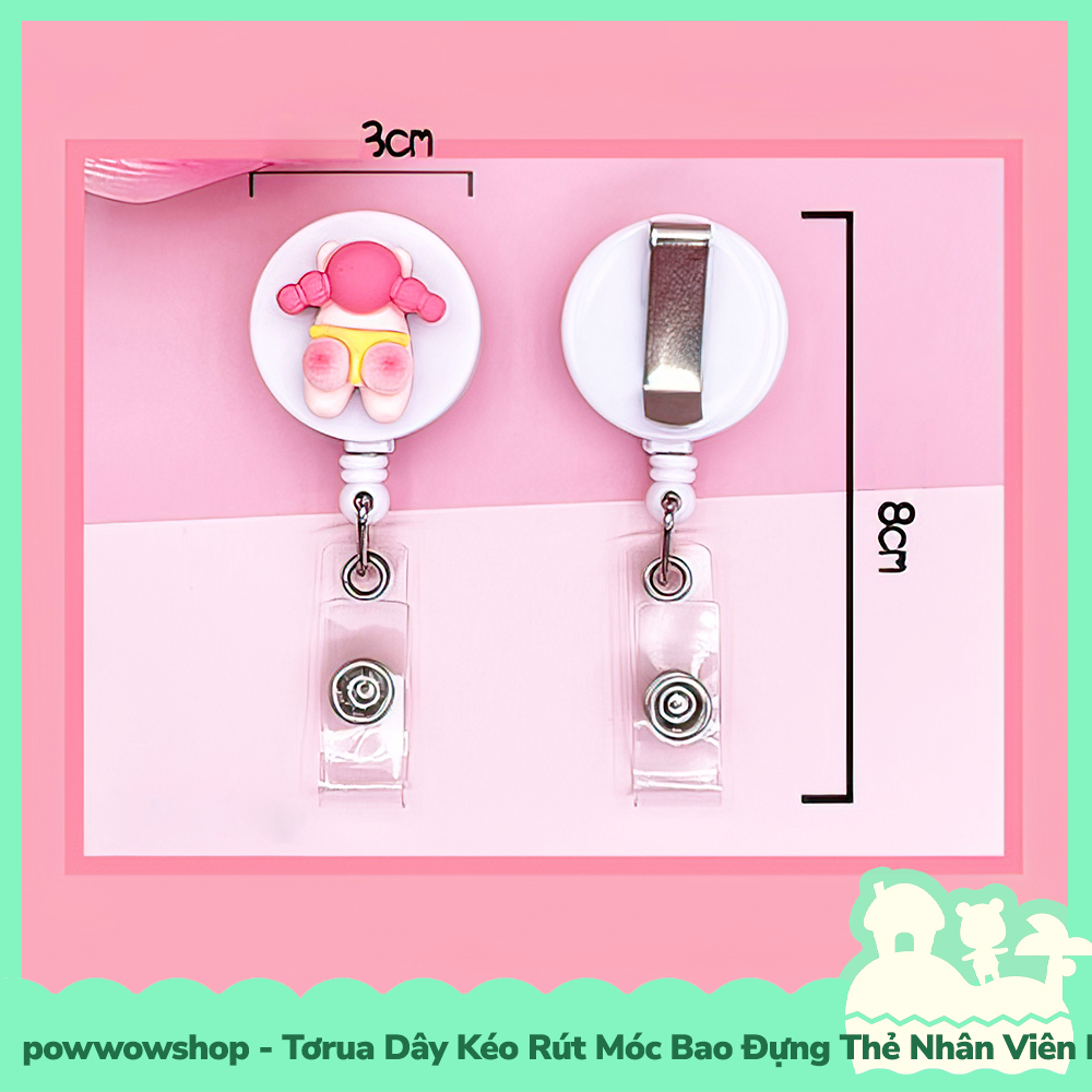 [Sẵn VN - Hỏa Tốc] Tơrua Dây Kéo Rút 60cm Móc Bao Đựng Thẻ Nhân Viên Phong Cách Beach Girl Thú Vị