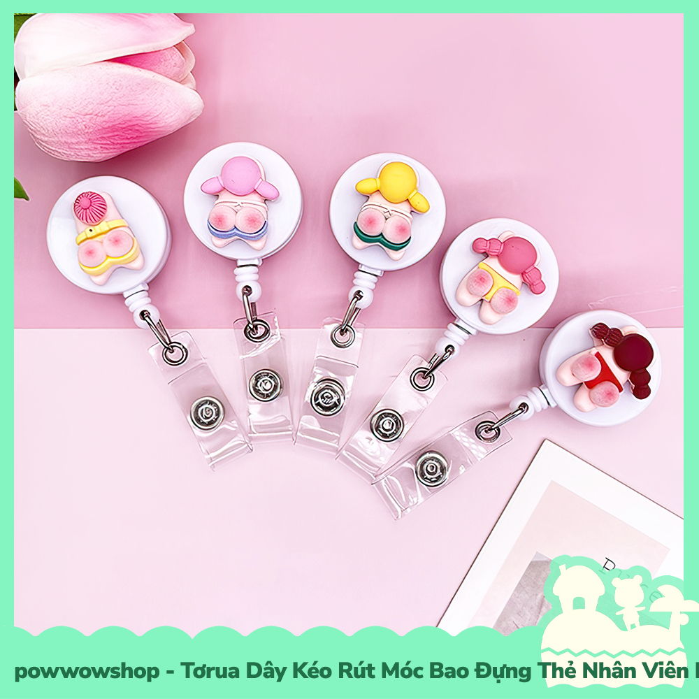 [Sẵn VN - Hỏa Tốc] Tơrua Dây Kéo Rút 60cm Móc Bao Đựng Thẻ Nhân Viên Phong Cách Beach Girl Thú Vị