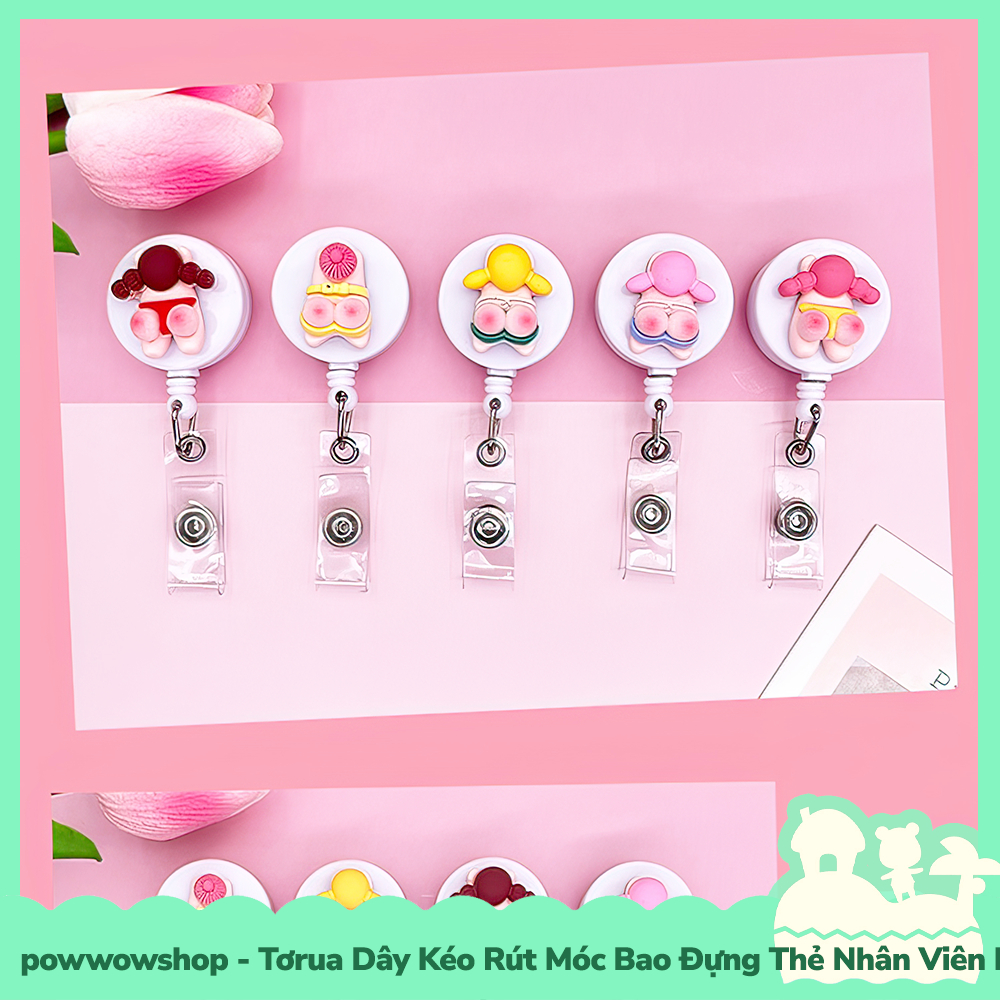 [Sẵn VN - Hỏa Tốc] Tơrua Dây Kéo Rút 60cm Móc Bao Đựng Thẻ Nhân Viên Phong Cách Beach Girl Thú Vị