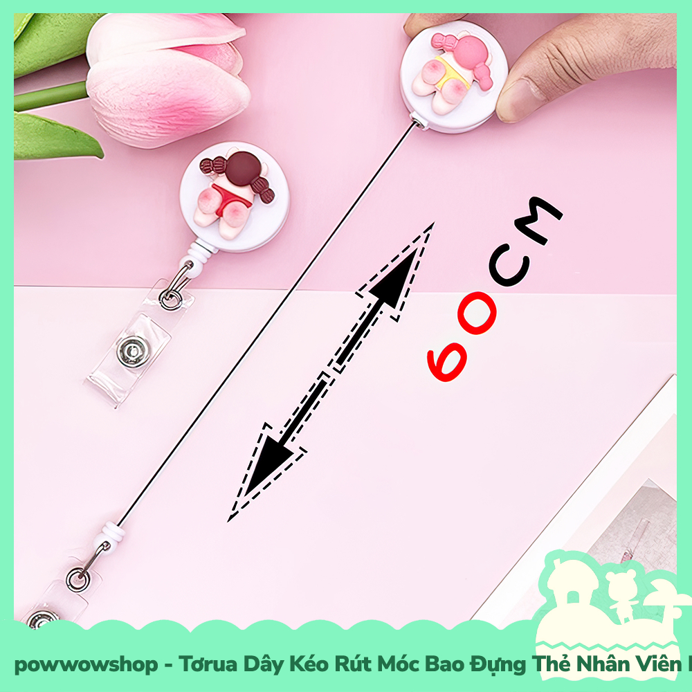 [Sẵn VN - Hỏa Tốc] Tơrua Dây Kéo Rút 60cm Móc Bao Đựng Thẻ Nhân Viên Phong Cách Beach Girl Thú Vị