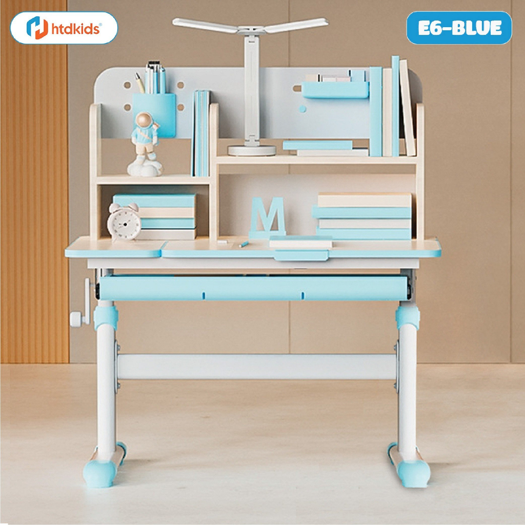 Bàn học sinh HTDkids E6 thông minh tăng giảm chiều cao chống gù chống cận giúp trẻ có tư thế ngồi đúng