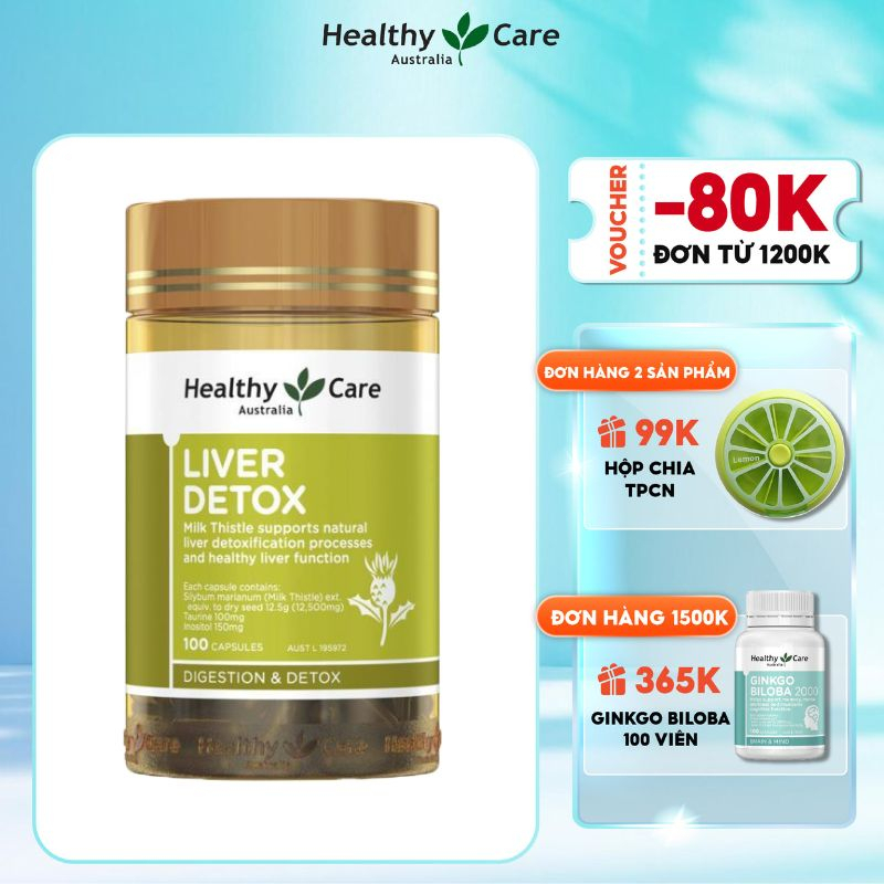 Viên uống thải độc gan Healthy Care Liver Detox 100 viên