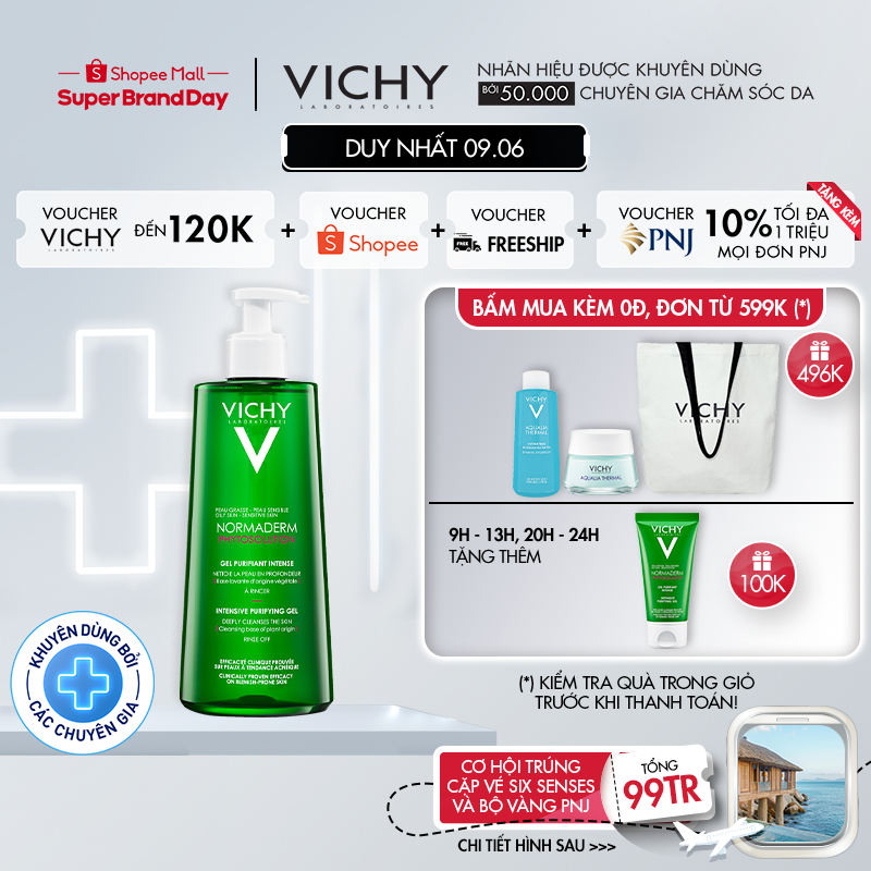 Sữa rửa mặt dạng gelVichy Normaderm Phytosolution Intensive Purifying Gel 400ml