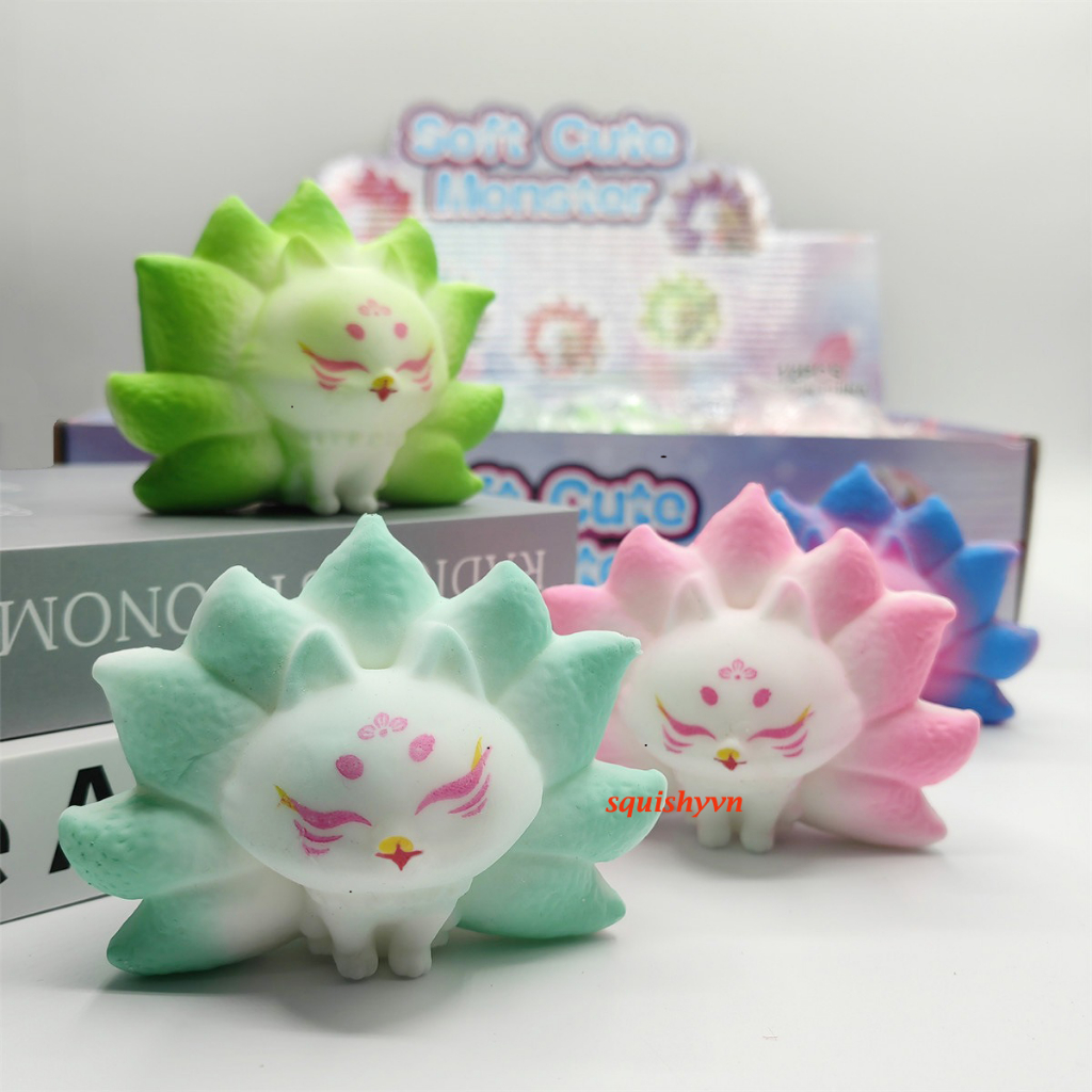 Bán hồ ly xanh dương 7 màu con cáo squishy đồ chơi bóp Siêu rẻ