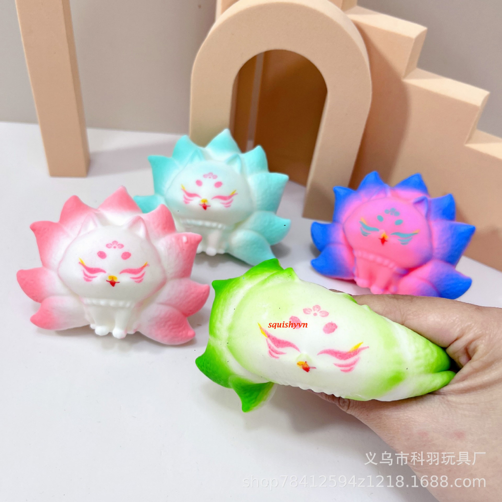 Bán hồ ly xanh dương 7 màu con cáo squishy đồ chơi bóp Siêu rẻ