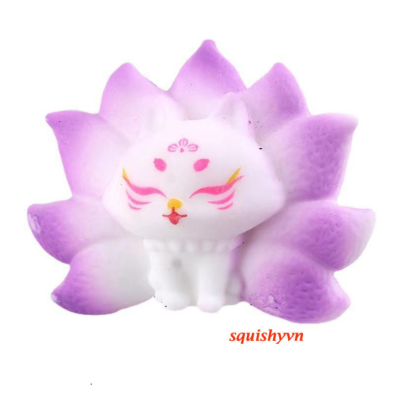 Bán hồ ly xanh dương 7 màu con cáo squishy đồ chơi bóp Siêu rẻ