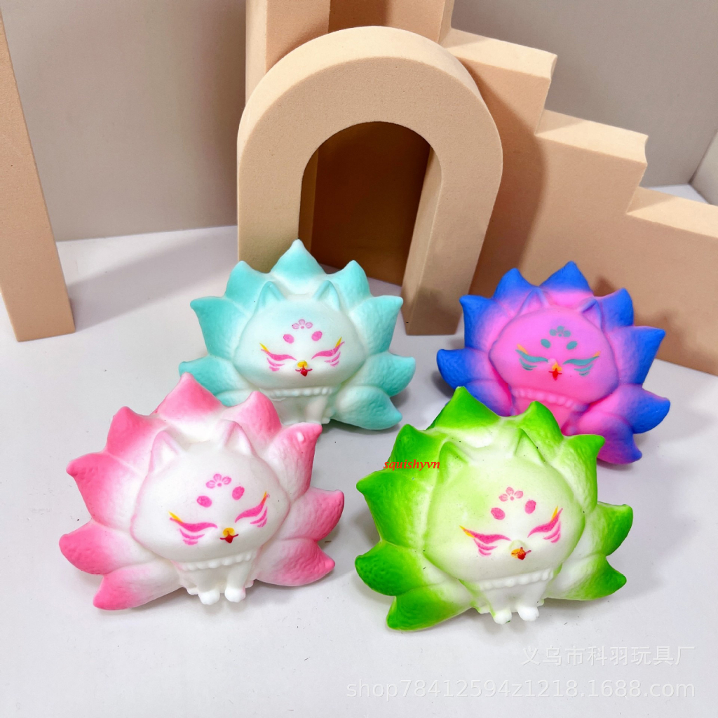Bán hồ ly xanh dương 7 màu con cáo squishy đồ chơi bóp Siêu rẻ