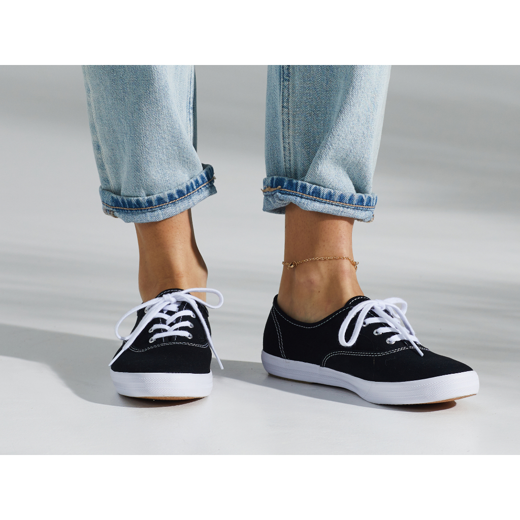 Giày Keds Nữ - Champion Canvas Black - KD034100