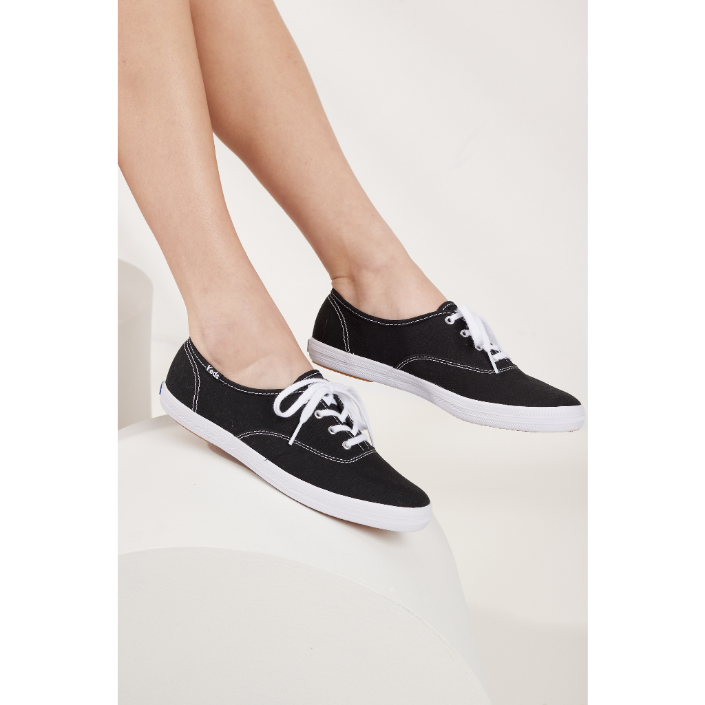 Giày Keds Nữ - Champion Canvas Black - KD034100