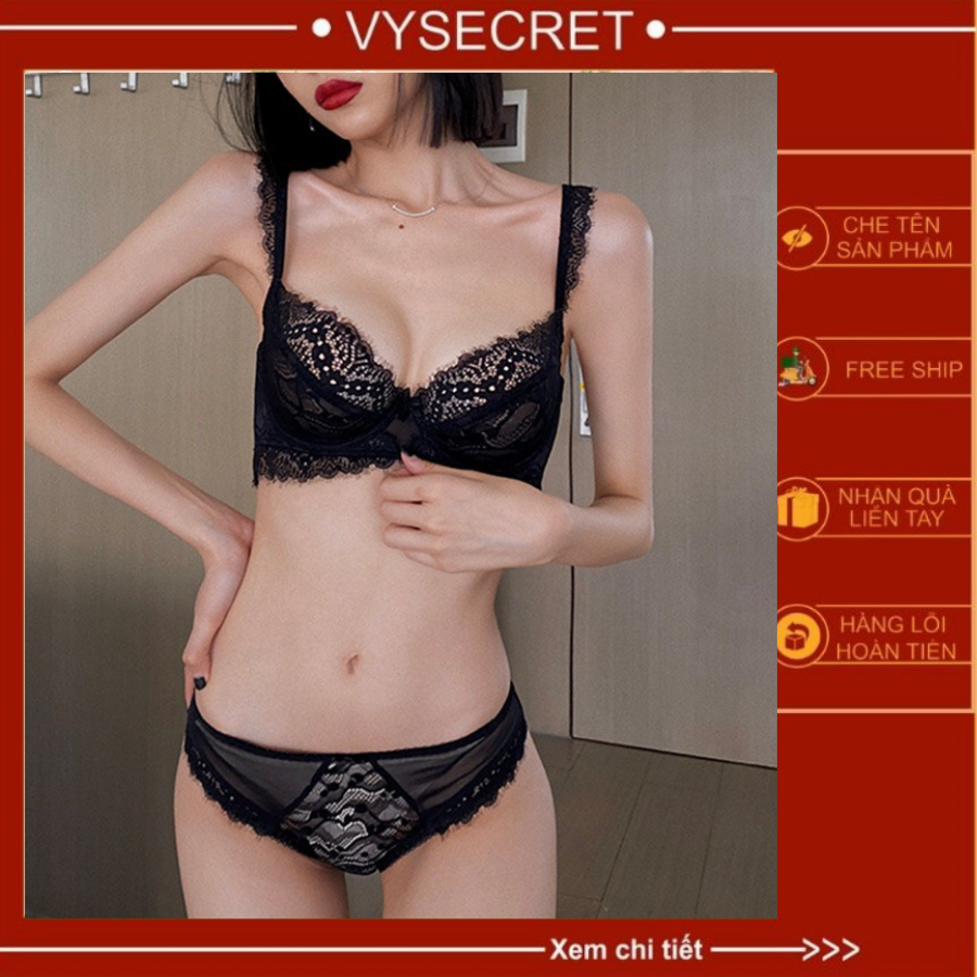 Bộ Đồ Lót Ren, Áo Lót Có Gọng Không Đệm Mút, Quần Lót Nữ Ren Sexy Mã 9269.