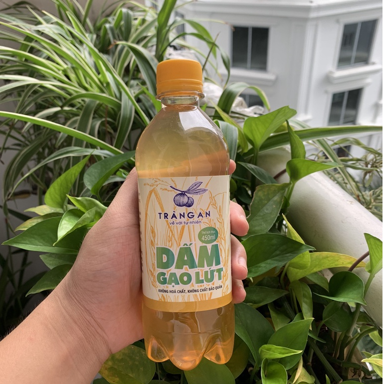 Giấm Gạo lứt Lên Men Tự Nhiên Tràng An, chai 450ml, Dấm Giàu Vitamin , hỗ trợ Làm Đẹp Da, Tăng Cường Thải Độc Gan