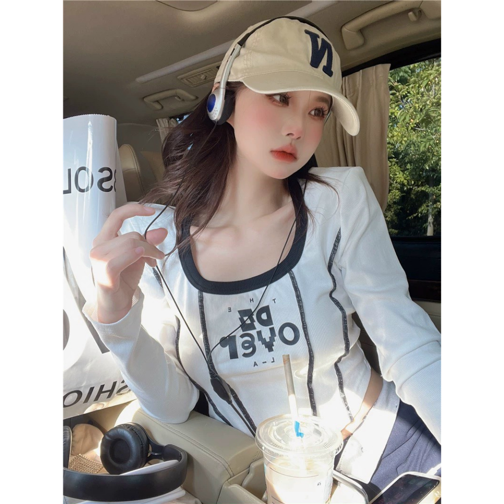 áo kiểu croptop . áo tay dài viền chỉ nhỏ siêu đẹp bg vodo00