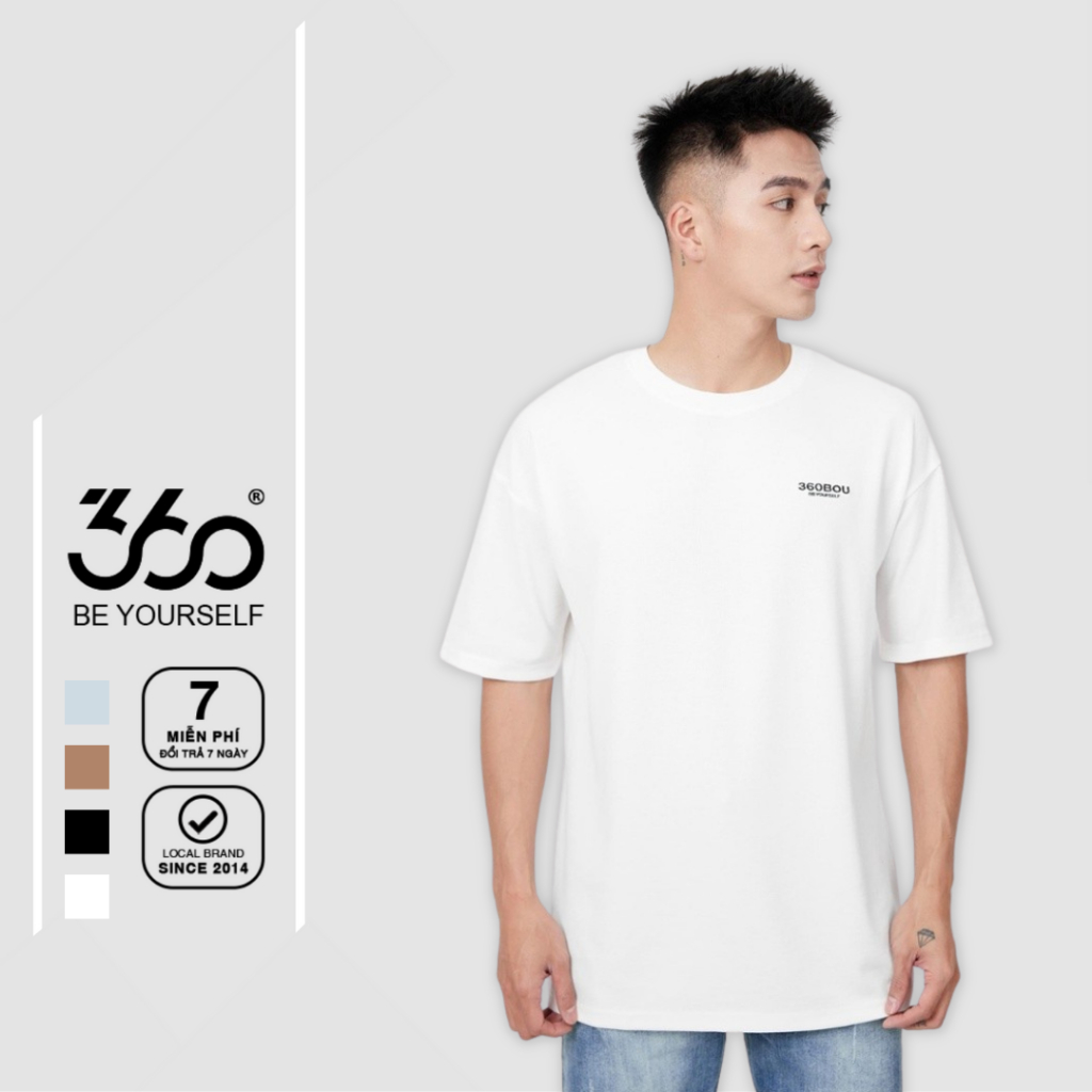 Áo thun Unisex ngắn tay 360 Boutique phông nam nữ basic tee form rộng 4 màu thoáng mát - APHOL402