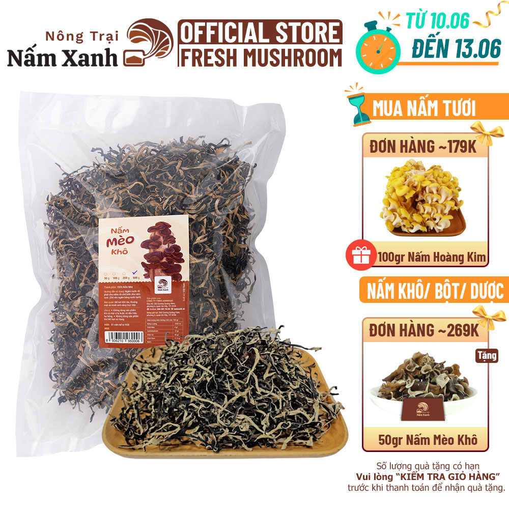 Nấm MèoSợi Sấy Khô Túi 50gr 100gr 200gr Ngon Sạch Giòn Dai