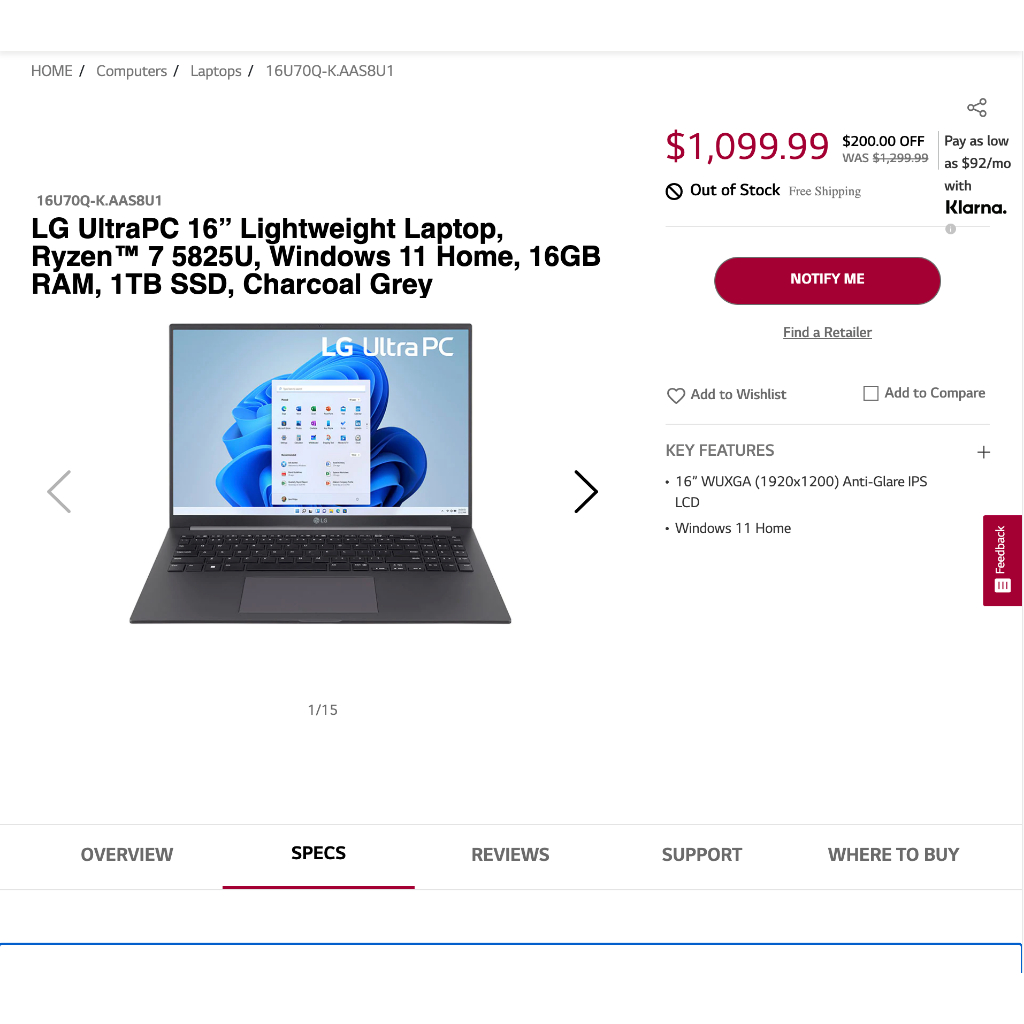 Laptop LG gram