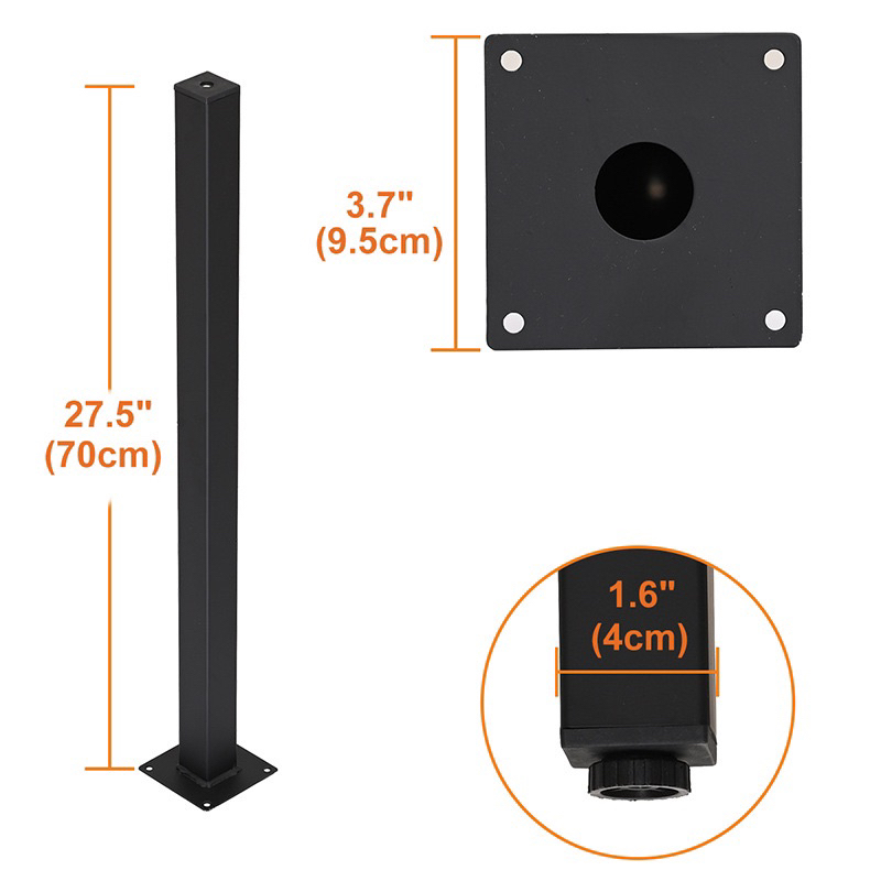 Chân bàn sắt . 1 bộ gồm 4 chân - chân trụ đứng vuông 30x30 đay 1.2 ly sơn tĩnh điện