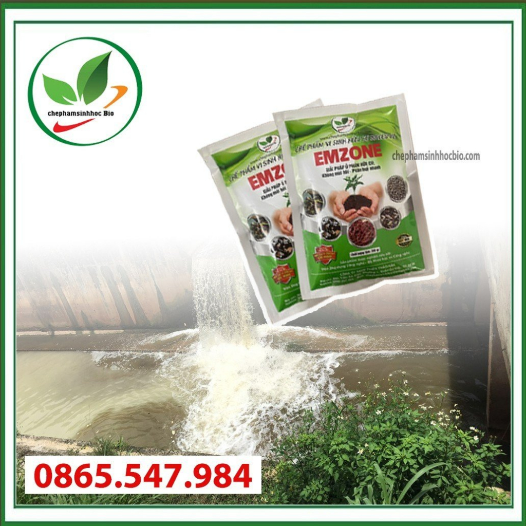 Men vi sinh Emzone. Khử mùi hôi phân cá, ủ đậu tương, rác thải sinh hoạt, ủ phân bón dành cho cây cảnh. Gói 200gr