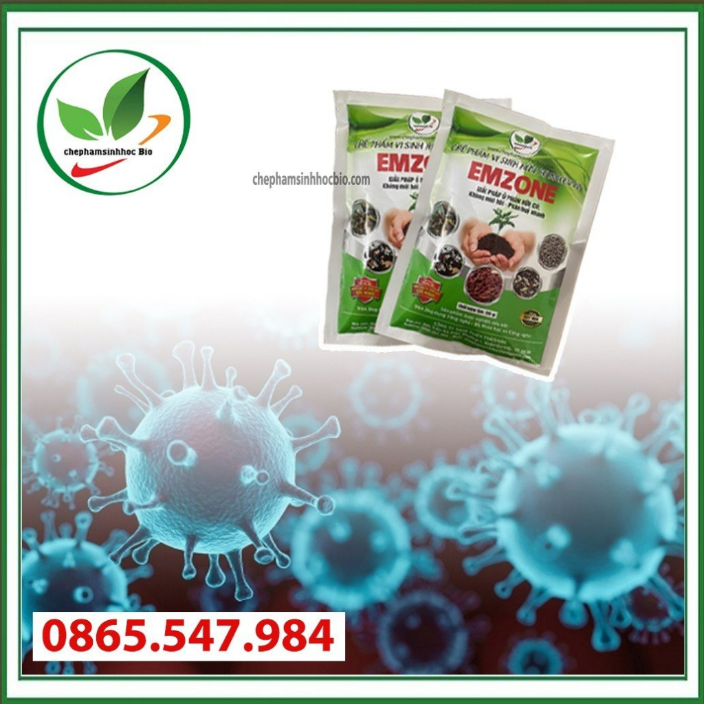 Men vi sinh Emzone. Khử mùi hôi phân cá, ủ đậu tương, rác thải sinh hoạt, ủ phân bón dành cho cây cảnh. Gói 200gr