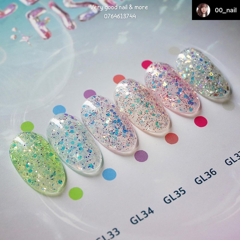 Very good nail - Tách lẻ set sơn gel nhũ Jelly Fish 1 màu