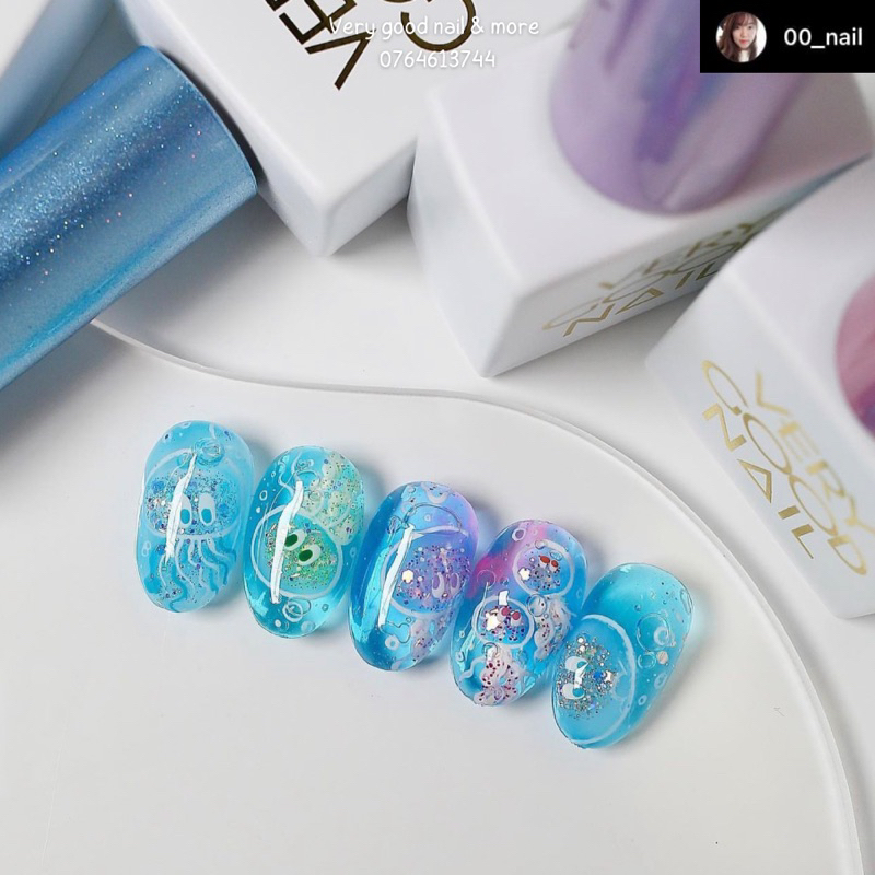 Very good nail - Tách lẻ set sơn gel nhũ Jelly Fish 1 màu