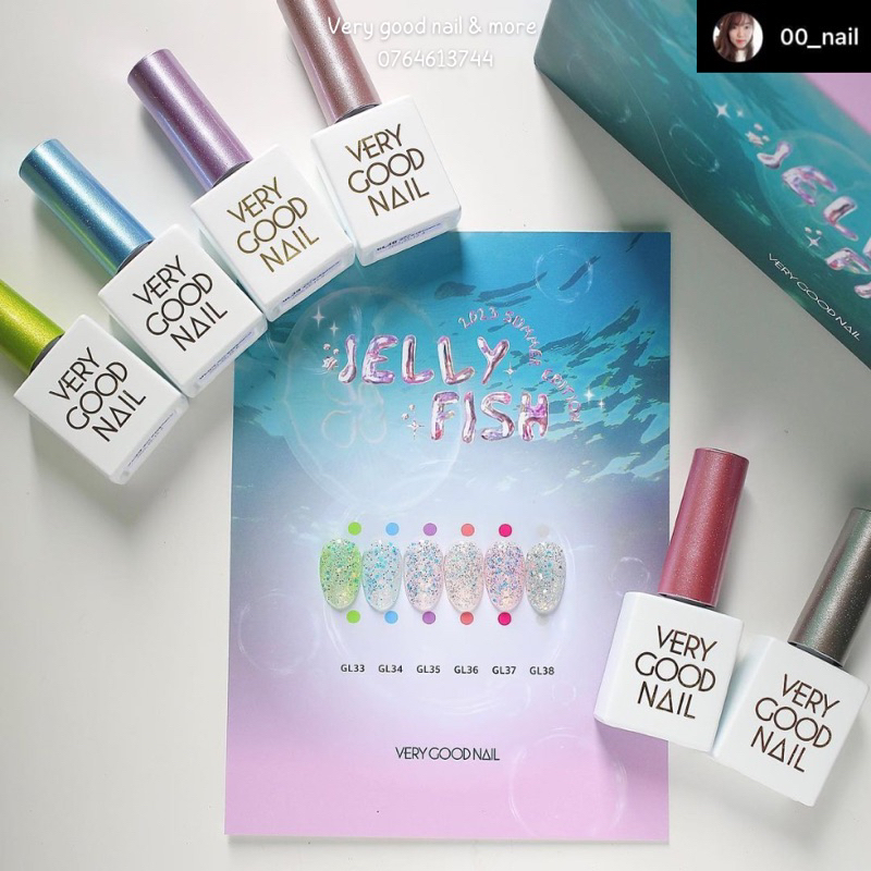 Very good nail - Tách lẻ set sơn gel nhũ Jelly Fish 1 màu