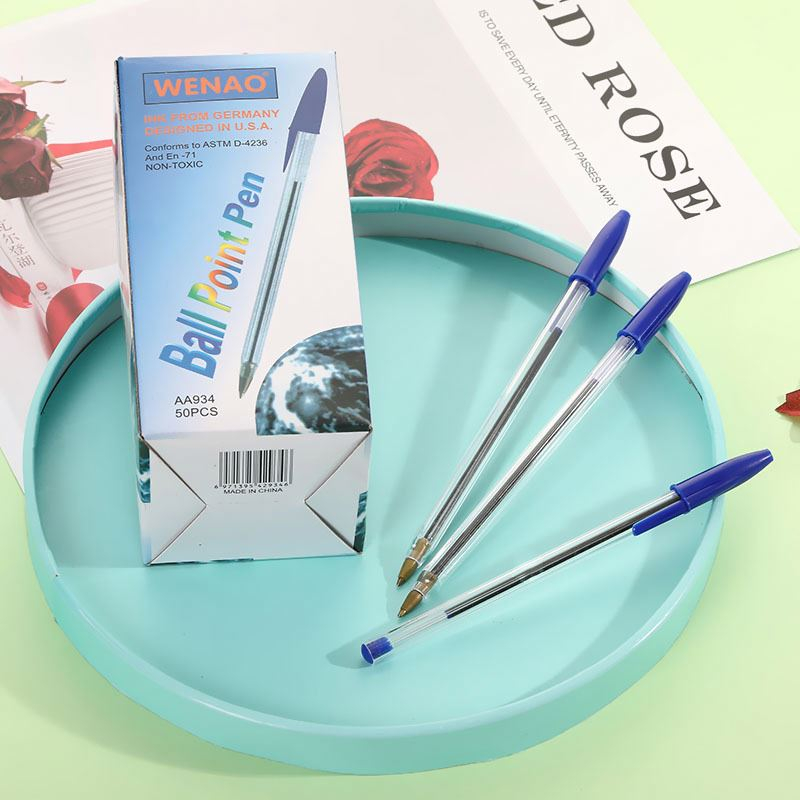 Bút Ball Point Pen AA934 Màu Đen Thương Hiệu Wenao Văn Phòng Phẩm Dành Cho Học Sinh Sinh Viên Các Cấp