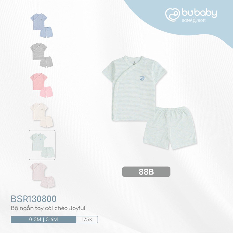 Bộ cộc tay cài chéo Joyful - Bu Siro cho bé trai bé gái