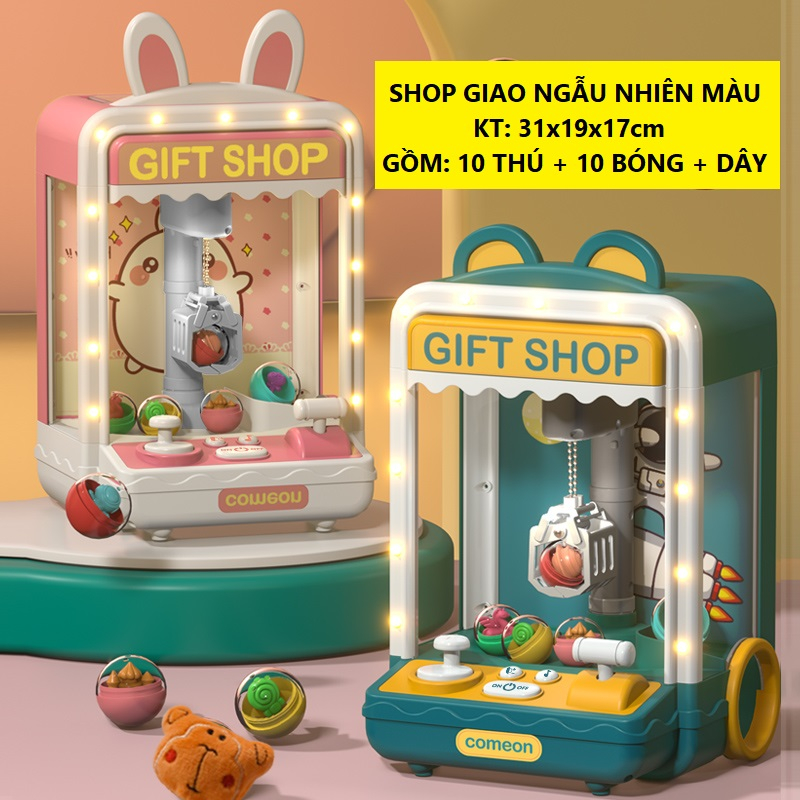 Máy gắp thú mini siêu rẻ đồ chơi cho bé kích thước lớn có đèn nhạc, quà tặng sinh nhật cho trẻ em